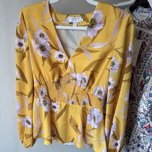 Ted Baker London Yellow Floral Blouse